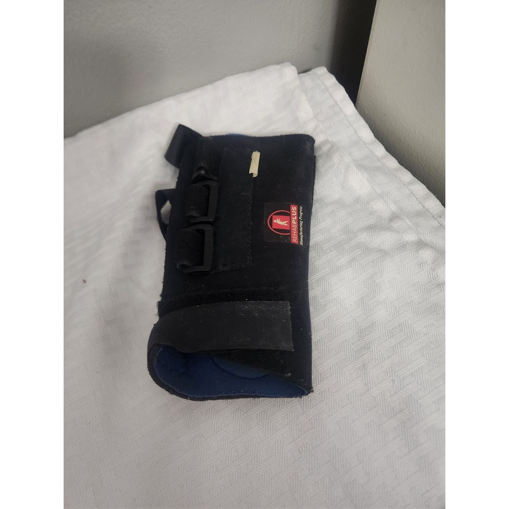 RehabPlus Wrist Brace Support Adjustable Straps Black Blue Compression Sleeve
